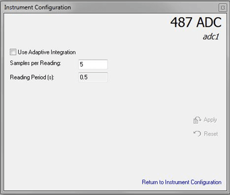 Instrument Configuration Screenshot